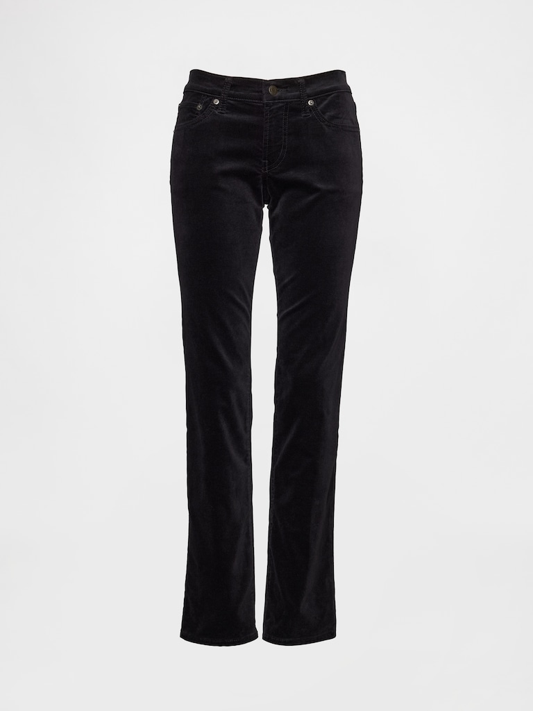 Low Rise Velvet '90s Slim Straight Pants