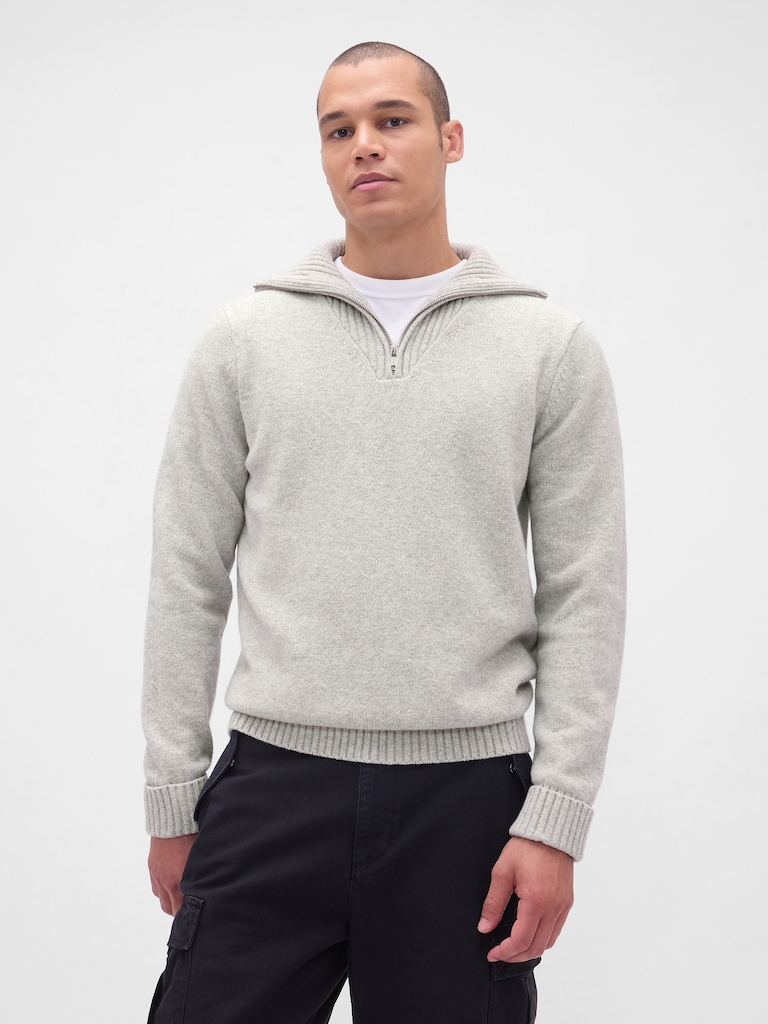 CashSoft Quarter-Zip Pullover Sweater