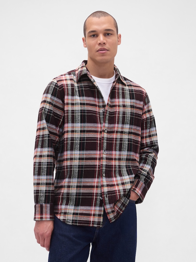 Organic Cotton Relaxed Flannel Shirt