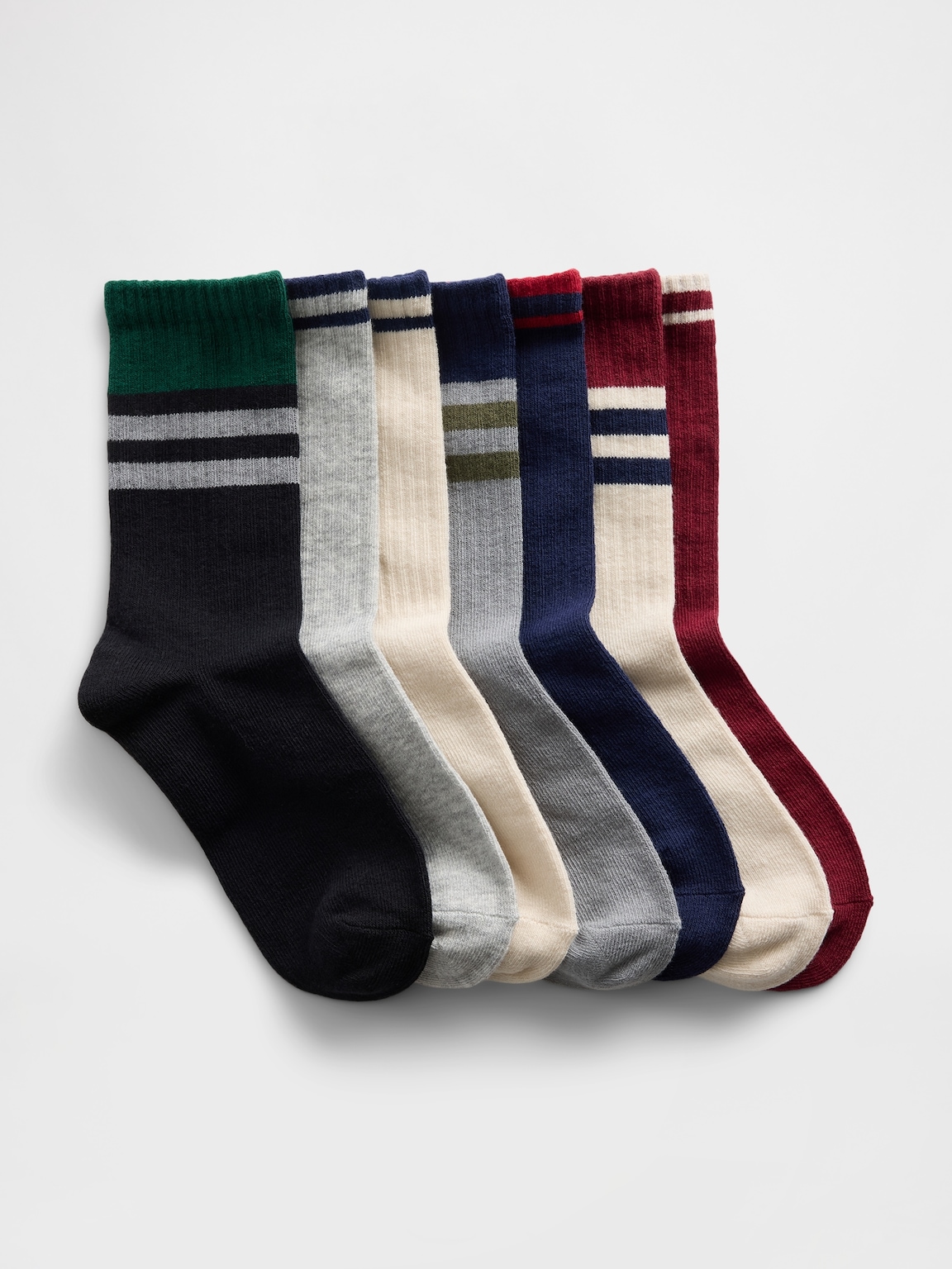 Kids Stripe Crew Socks (7-Pack)