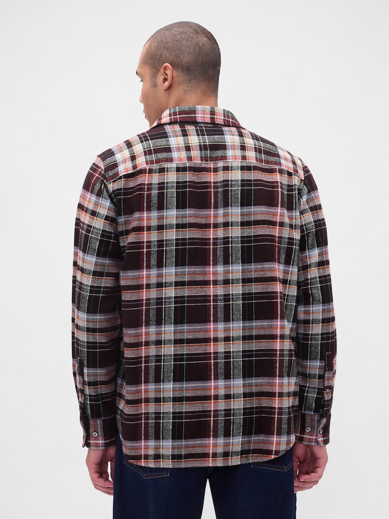 Organic Cotton Relaxed Flannel Shirt