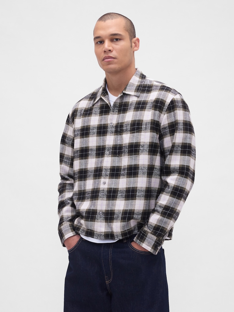 Organic Cotton Relaxed Flannel Shirt