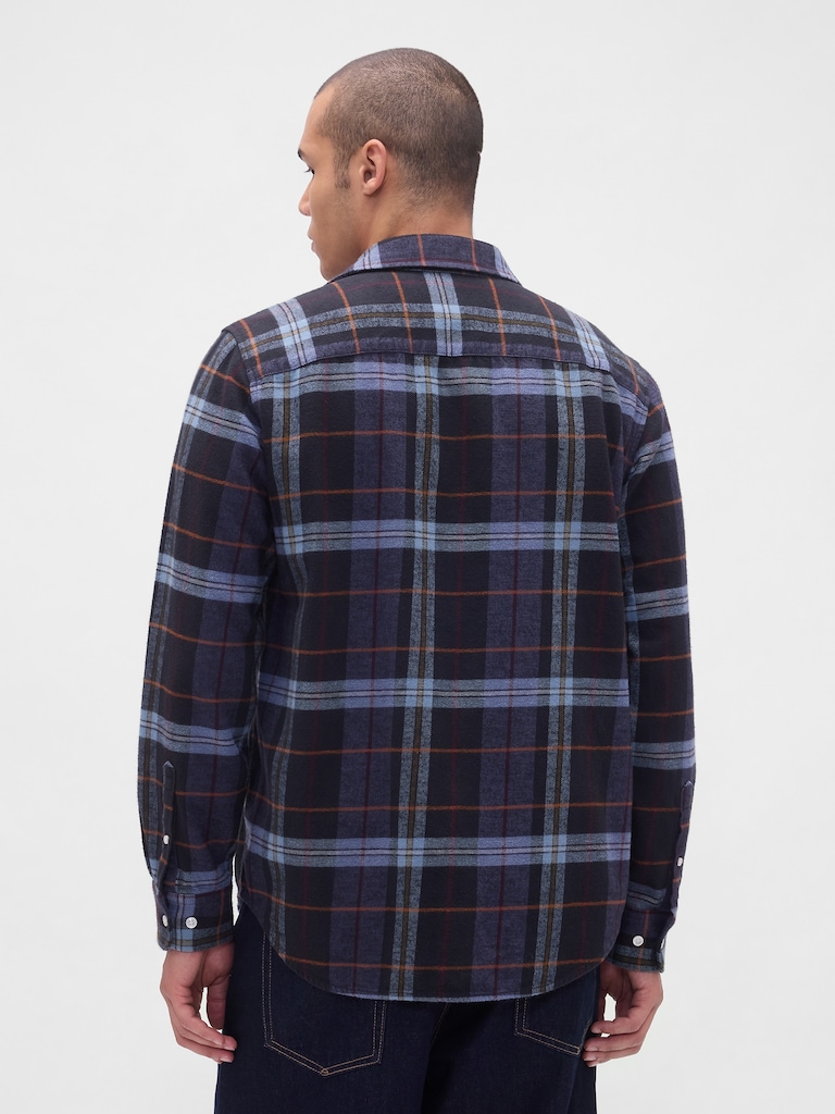 Organic Cotton Relaxed Flannel Shirt