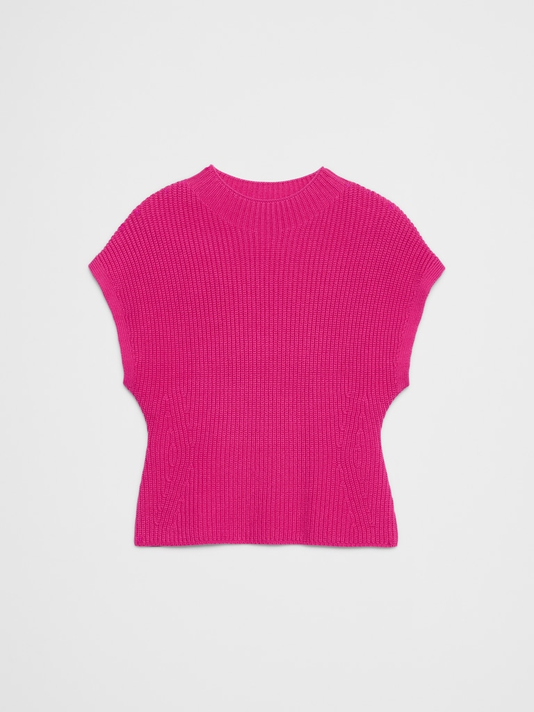 Ribbed Mock-Neck Sweater Shell