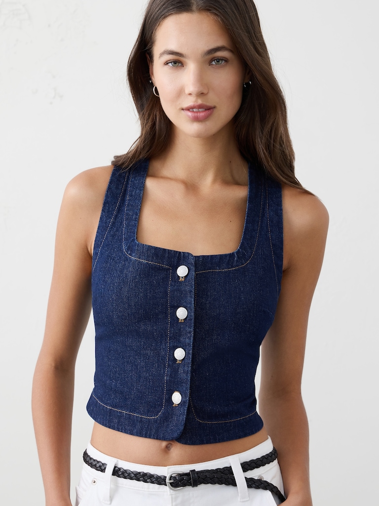 Denim Buttoned Top
