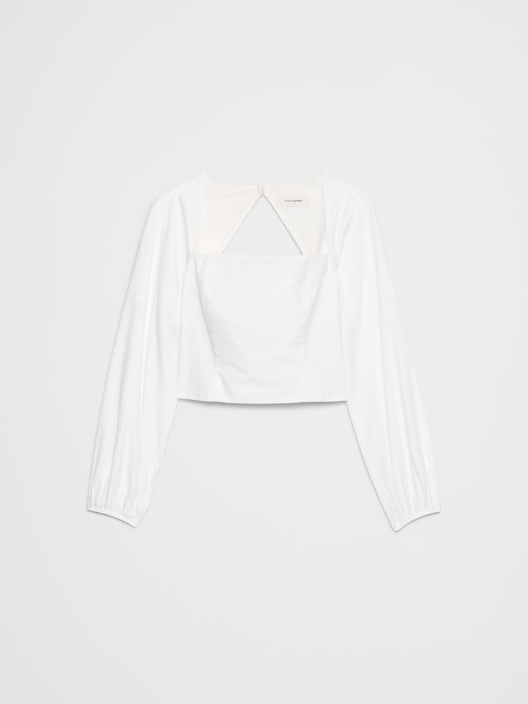 Poplin Square-Neck Top