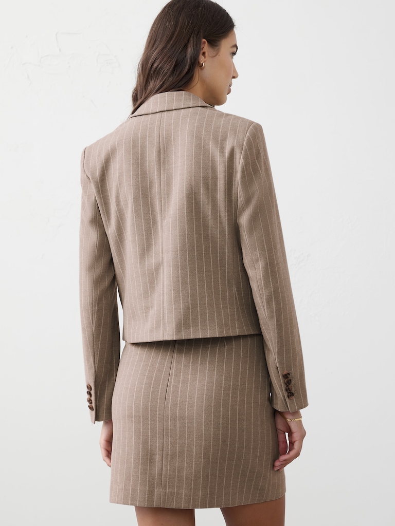 Pinstripe Short Blazer