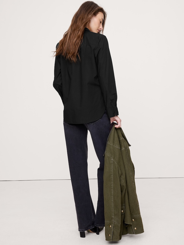 CHEMISE DROITE EN POPELINE DE COTON