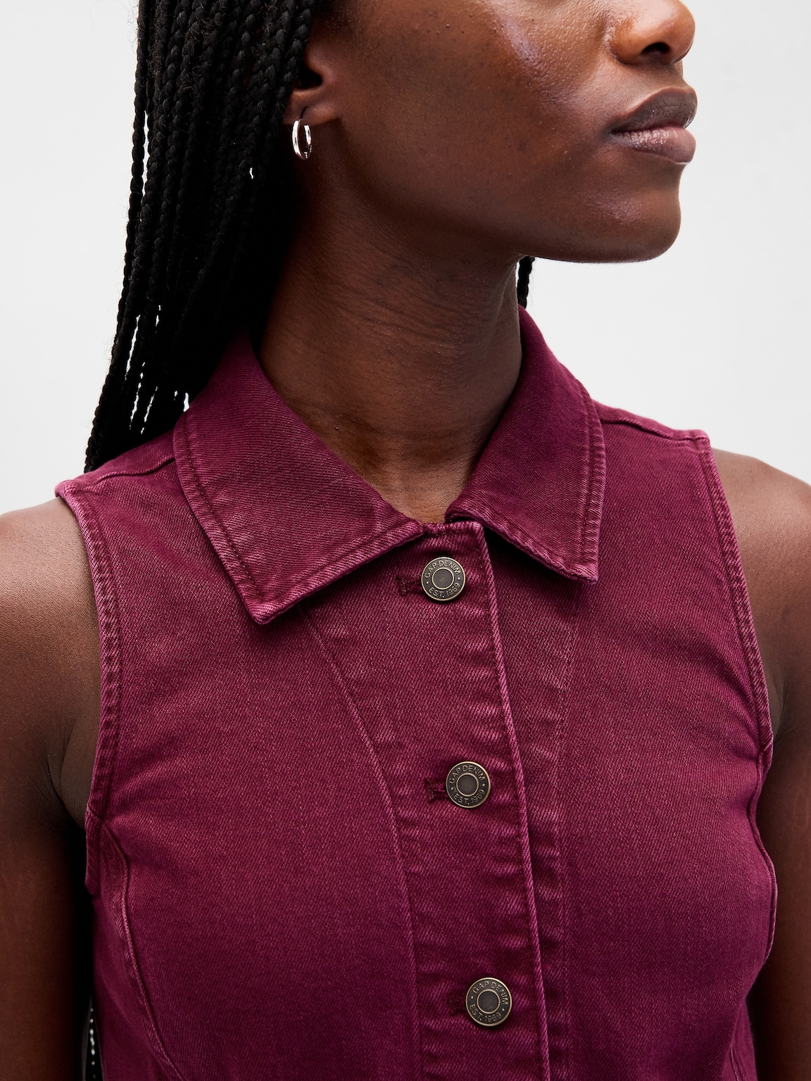 Denim Collared Shift Mini Dress