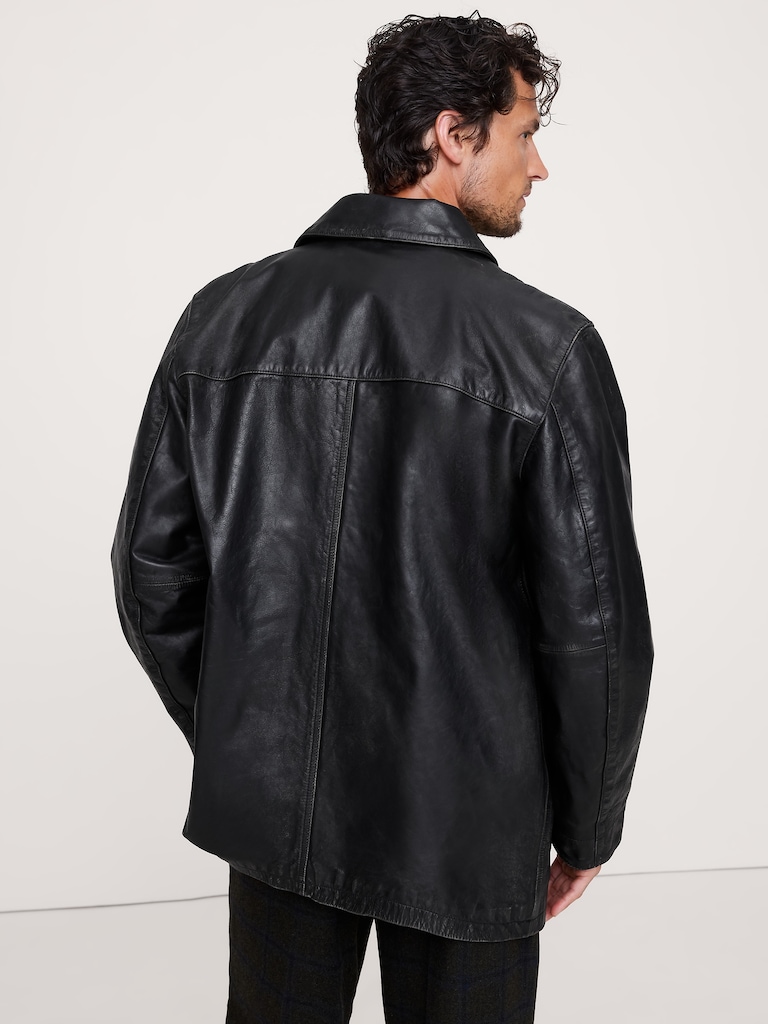 Relaxed Leather Carcoat