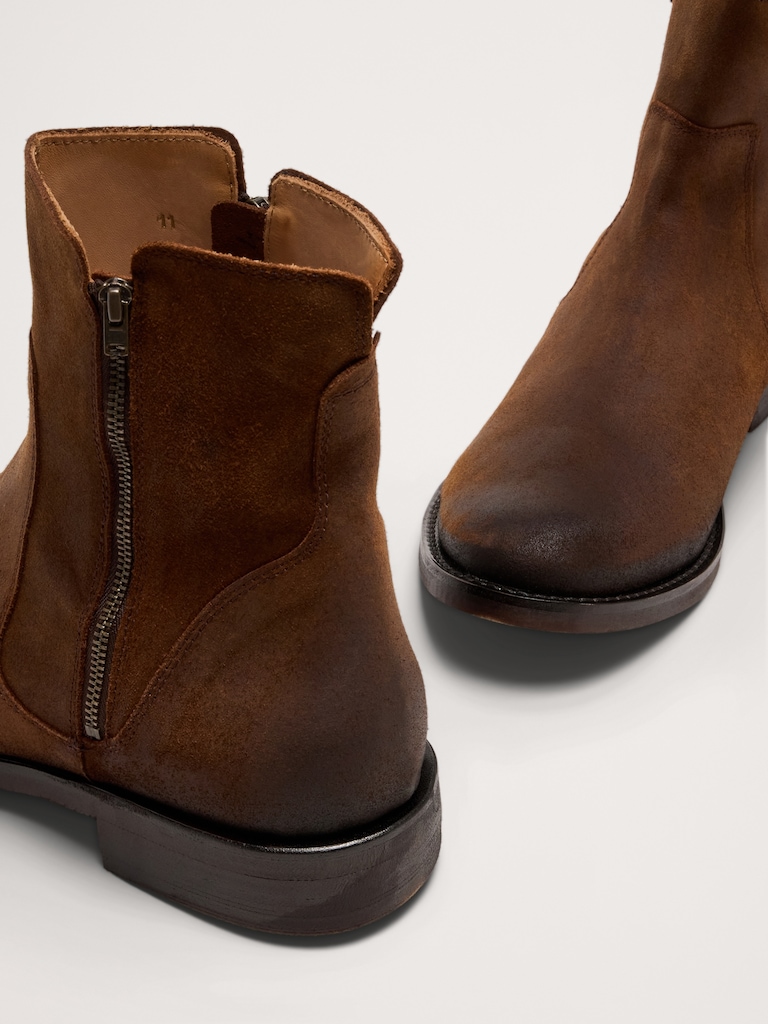 Suede Double-Zip Boot
