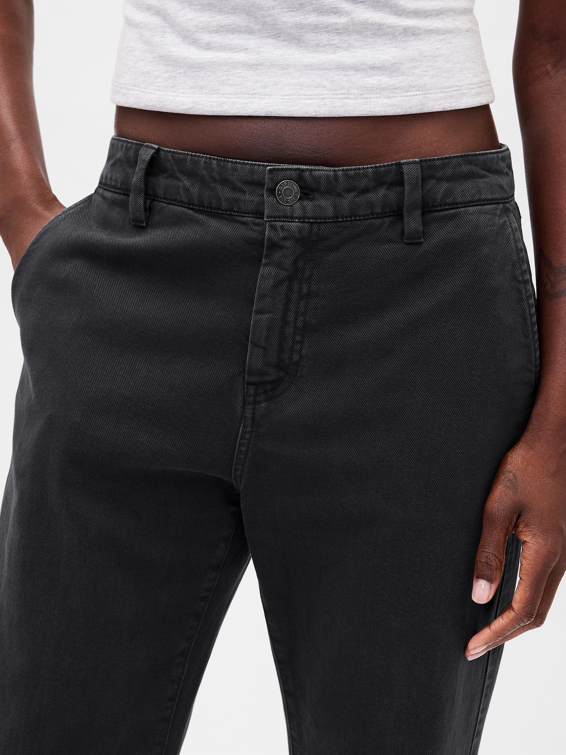 Low Rise Relaxed Flare Khakis