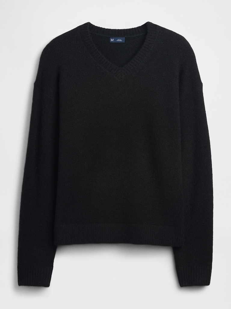 Relaxed V-Neck Crop Sweater