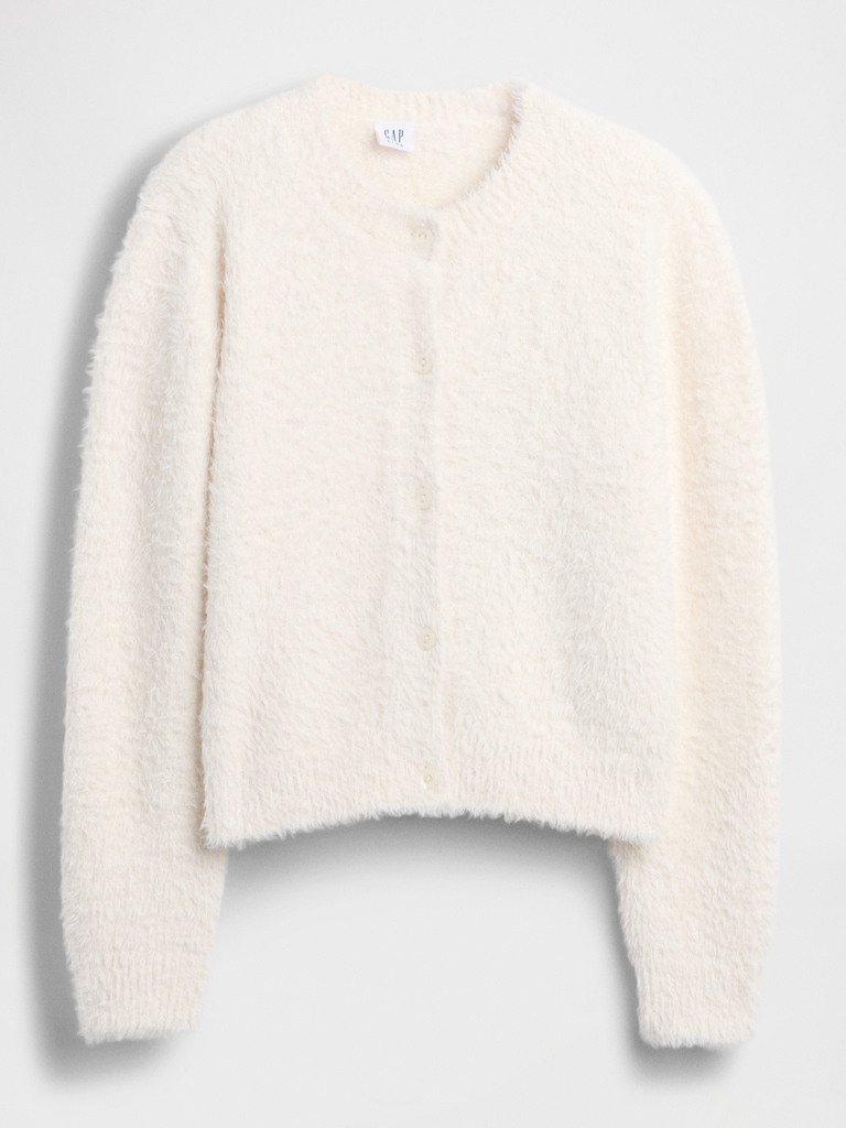 Kids Eyelash Cardigan Sweater