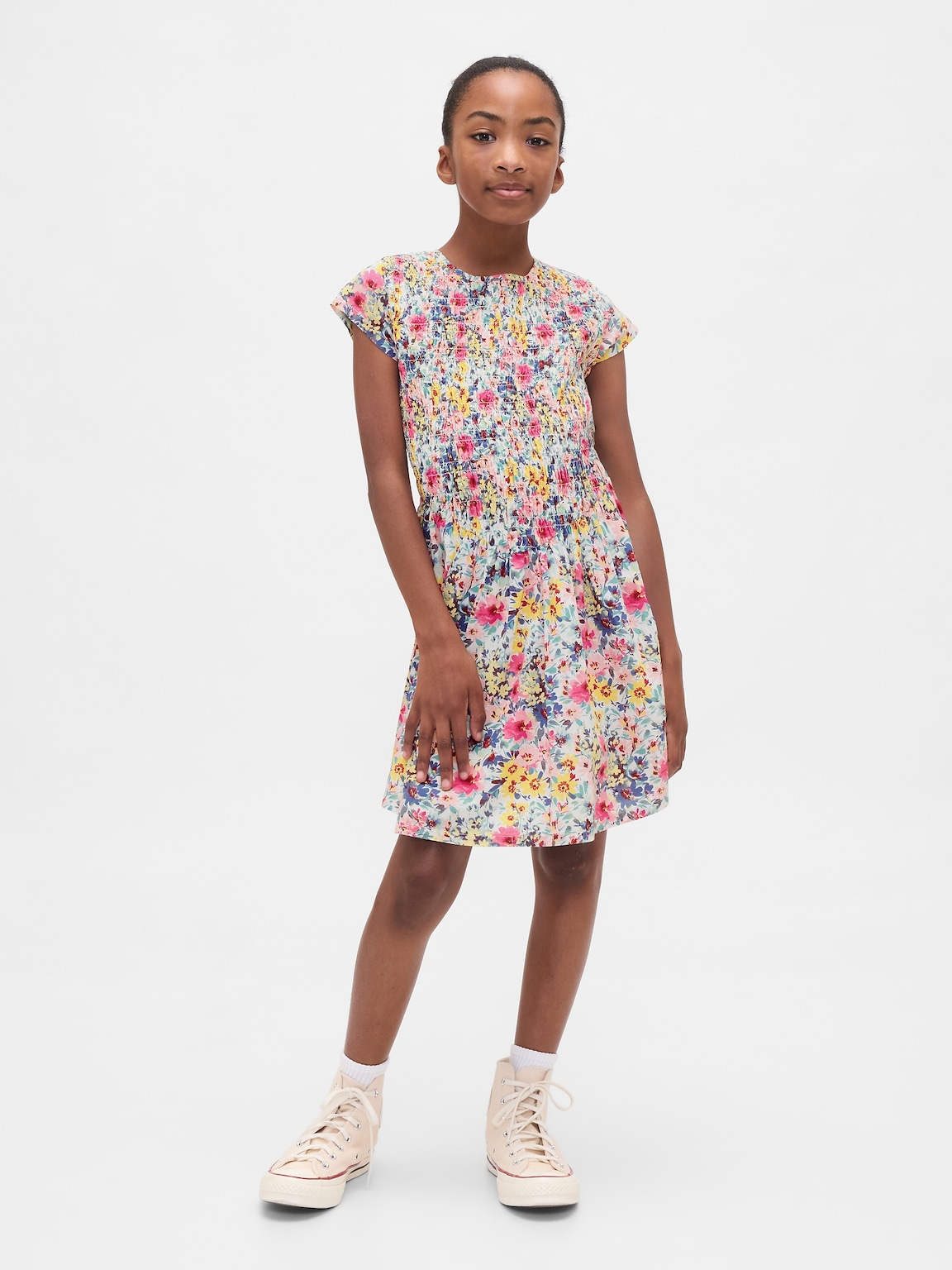 Kids Smocked Floral Dress