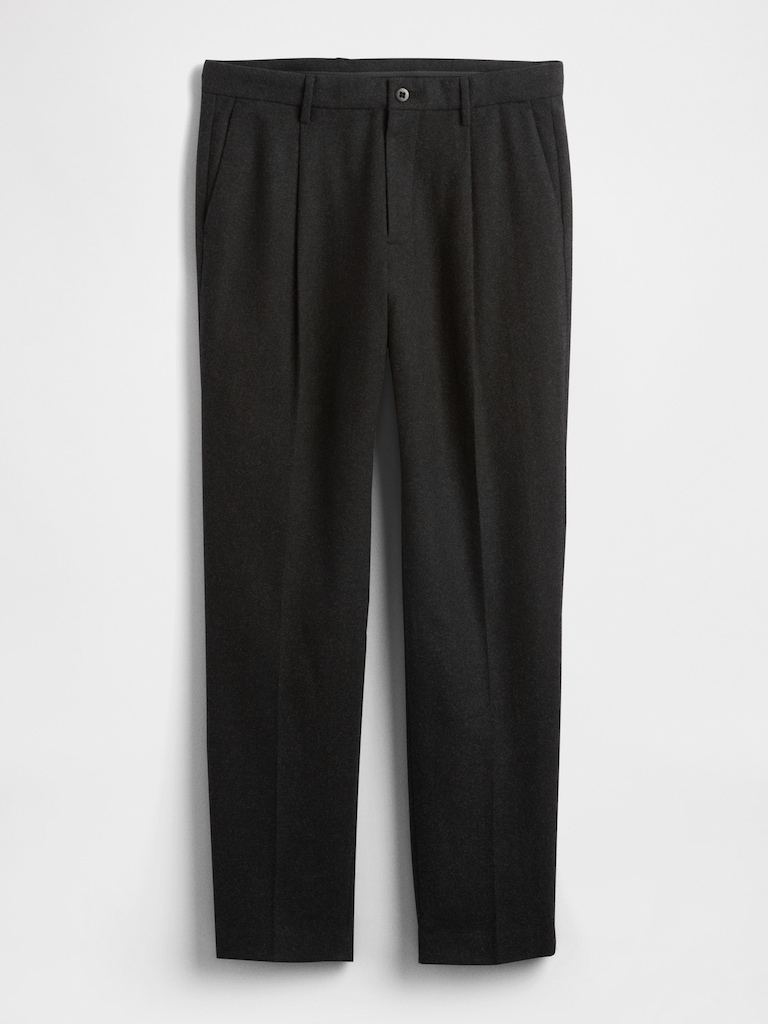 Wool-Blend Relaxed Straight Trousers