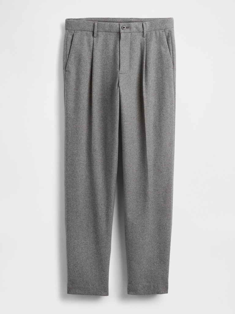 Wool-Blend Relaxed Straight Trousers