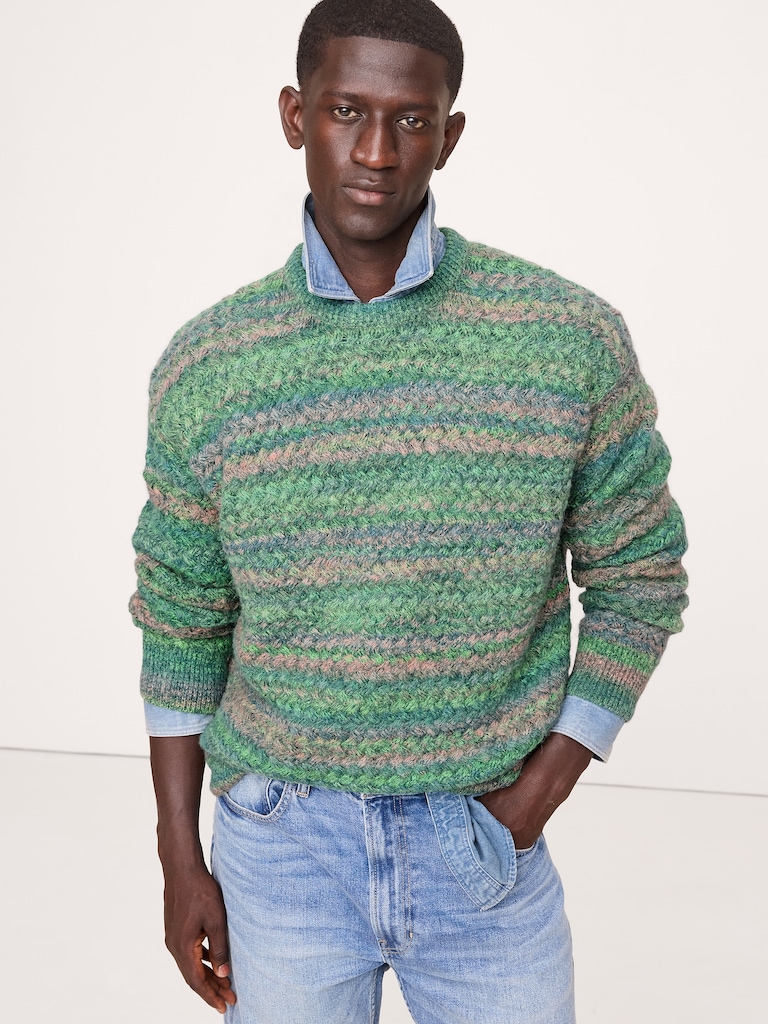 Space-Dye Crew-Neck Sweater