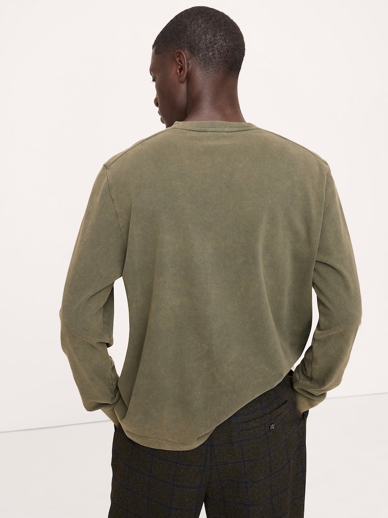 Sueded Cotton Long-Sleeve T-Shirt