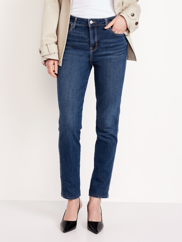 High-Waisted Vintage Slim Jeans