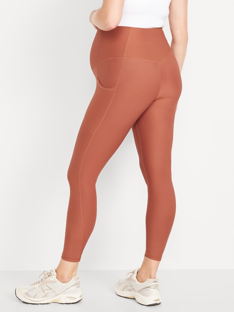 Maternity Full Panel PowerSoft 7/8 Rib Leggings