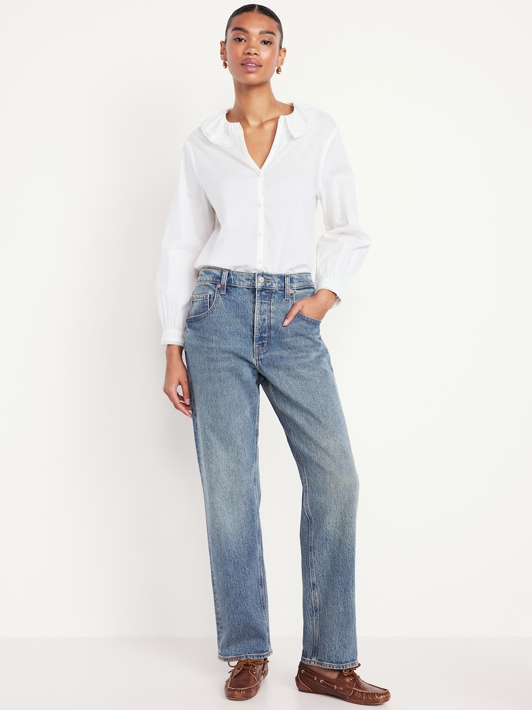 Low-Rise Slouchy Straight Jeans