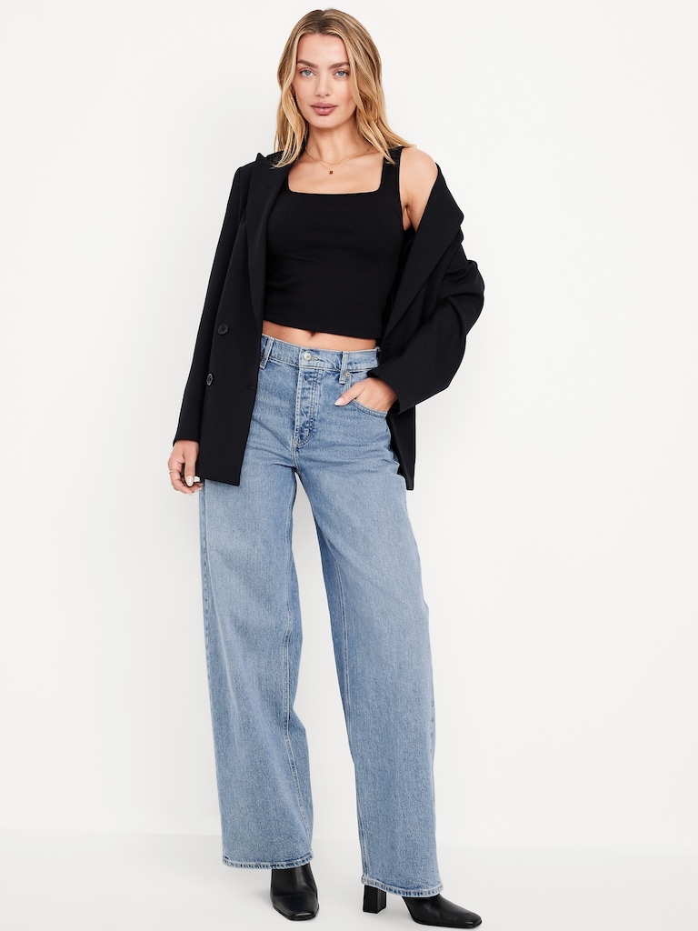 Mid-Rise Slouchy Wide-Leg Jeans