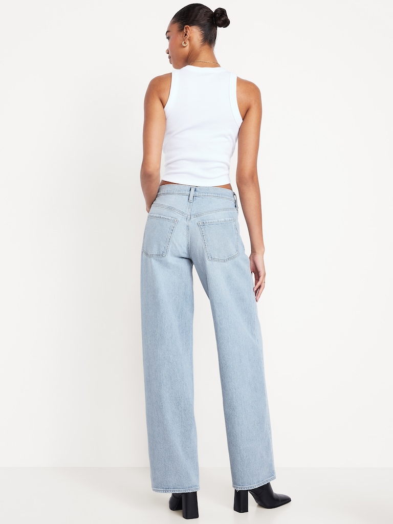 Mid-Rise Slouchy Wide-Leg Jeans