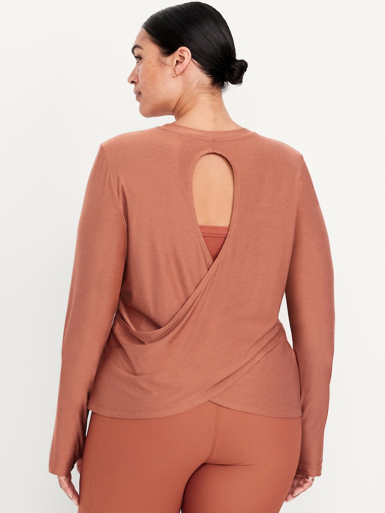 CloudMotion Keyhole Wrap Back Top