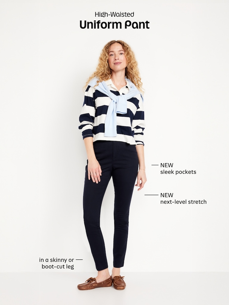 High-Waisted Uniform Skinny Pants
