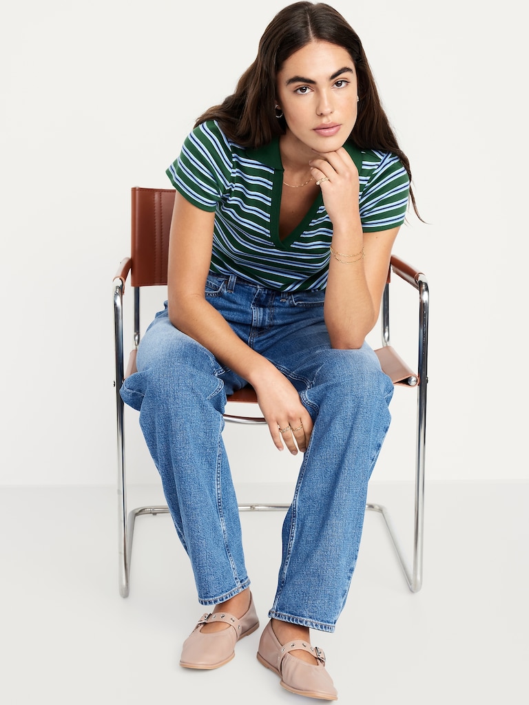 Faux-Leather Mary-Jane Scrunch Ballet Flats