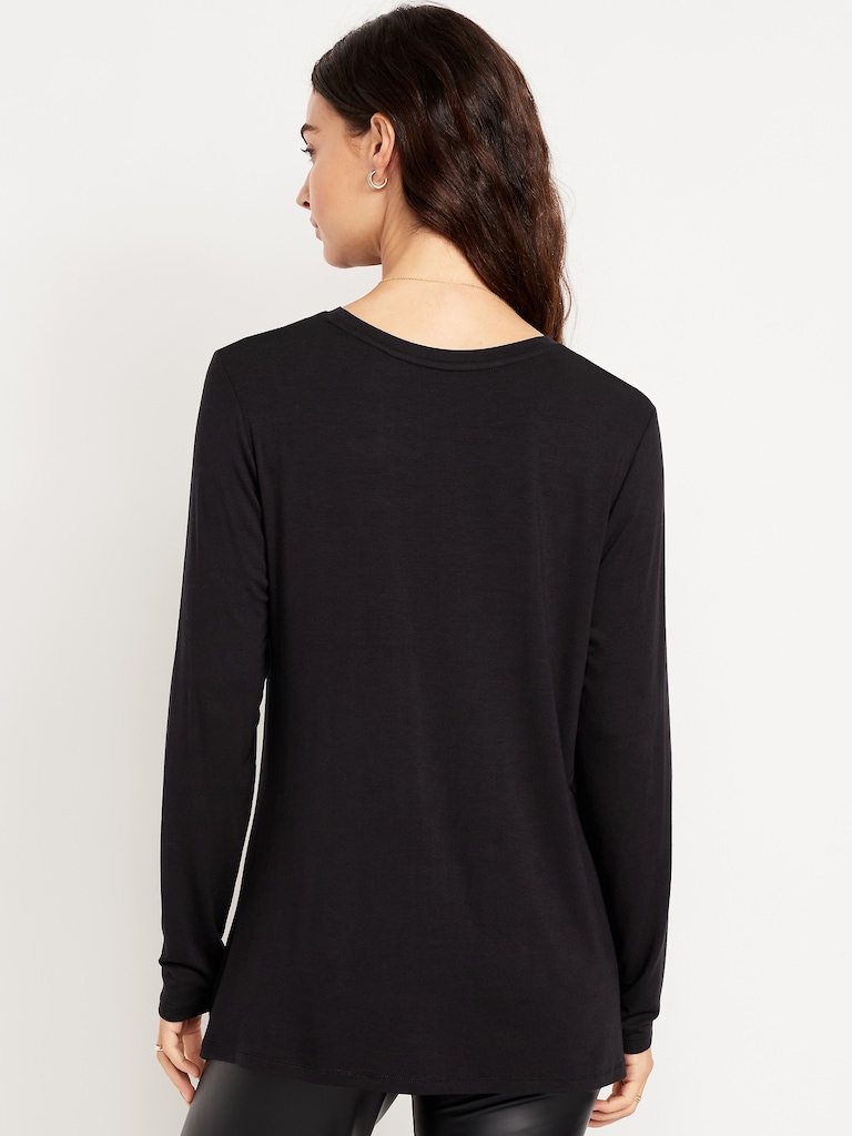 Luxe Long-Sleeve Crew-Neck Tunic