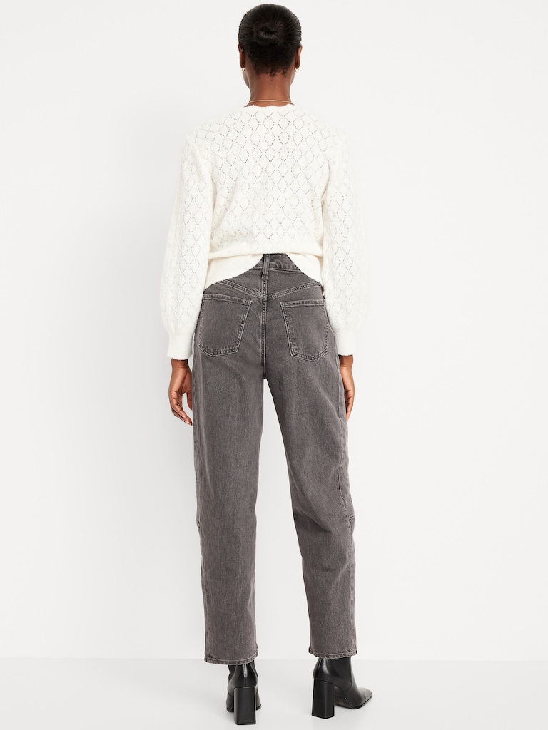 High-Waisted Barrel Ankle Jeans