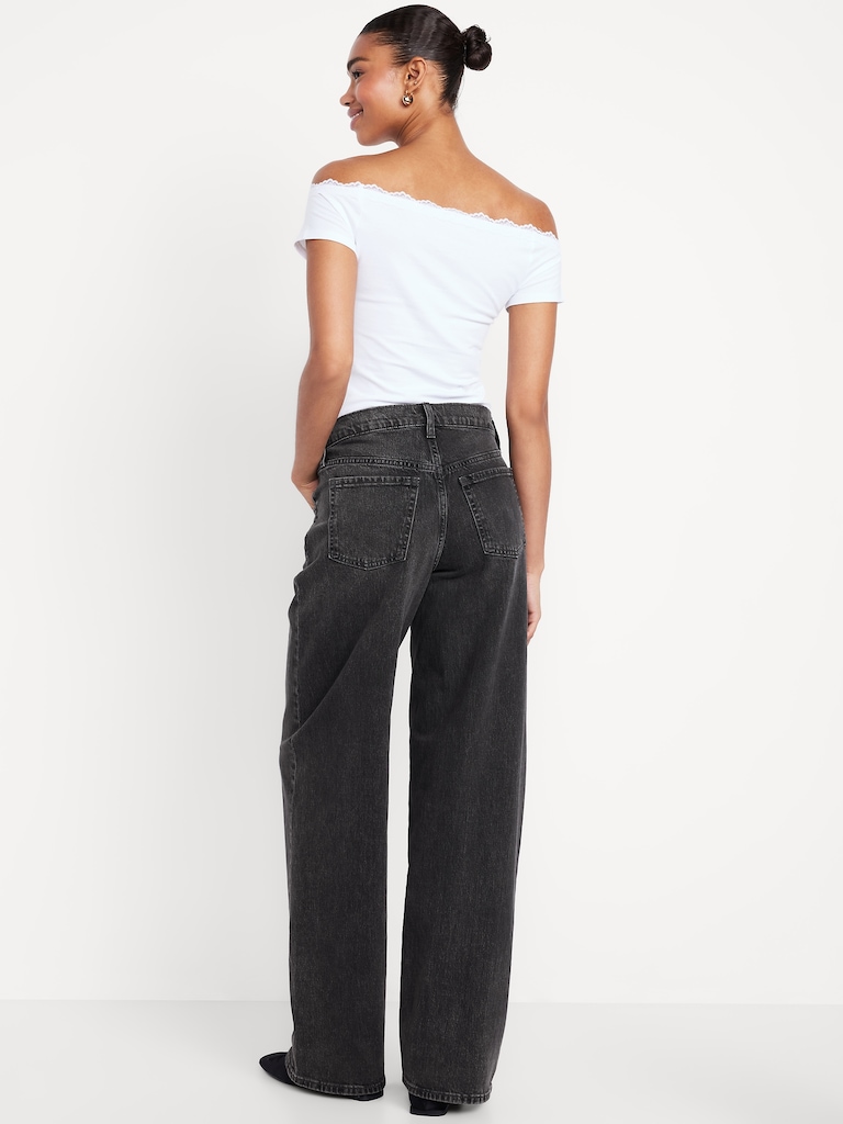 Low-Rise Slouchy Wide-Leg Jeans