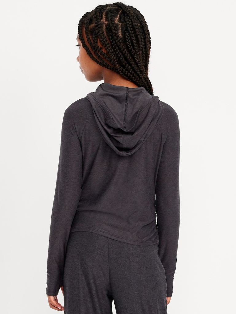 CloudMotion Side-Ruched Performance Hoodie for Girls