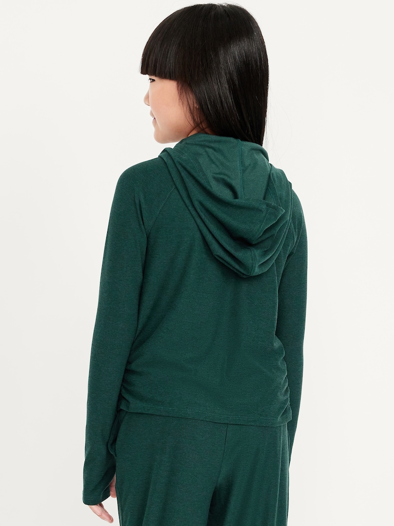 CloudMotion Side-Ruched Performance Hoodie for Girls