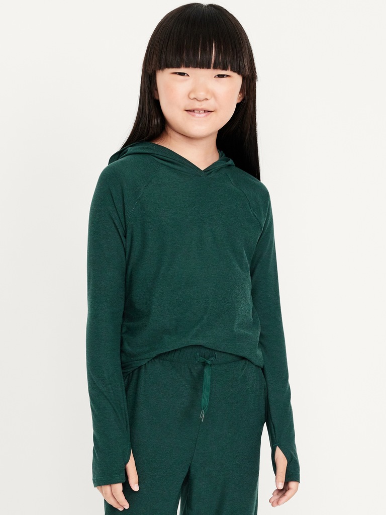 CloudMotion Side-Ruched Performance Hoodie for Girls