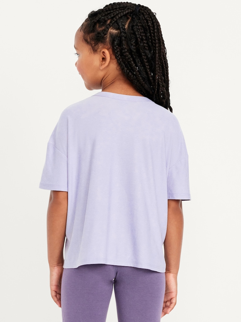 CloudMotion Cropped Graphic Performance T-Shirt for Girls