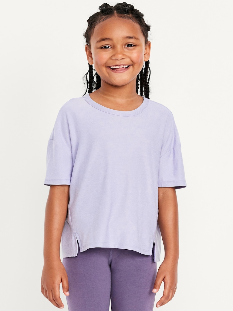 CloudMotion Cropped Graphic Performance T-Shirt for Girls