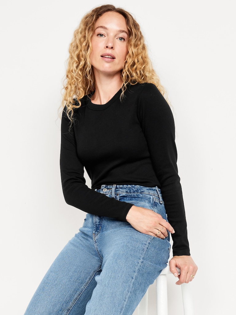 Snug Long-Sleeve Crew-Neck T-Shirt