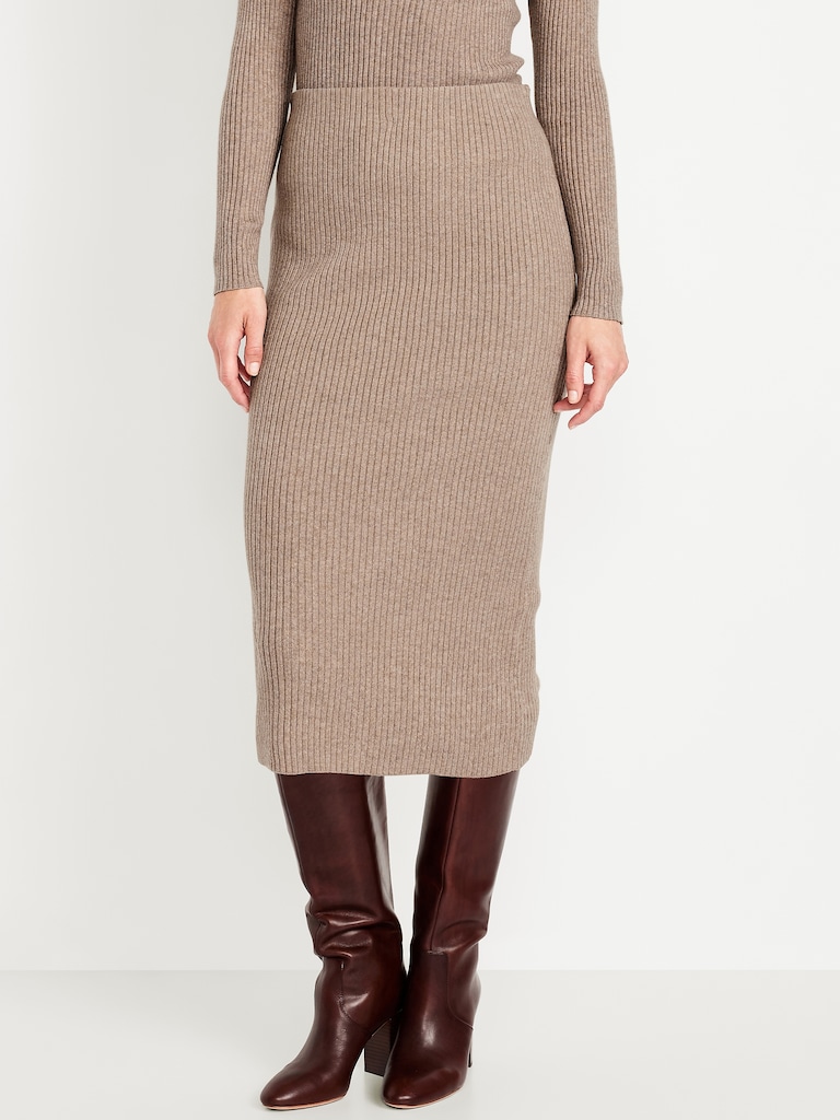 SoSoft Ribbed Midi Sweater Skirt