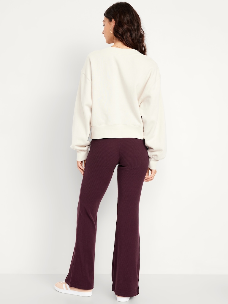 High-Waisted Fashion Ribbed Flare Leggings