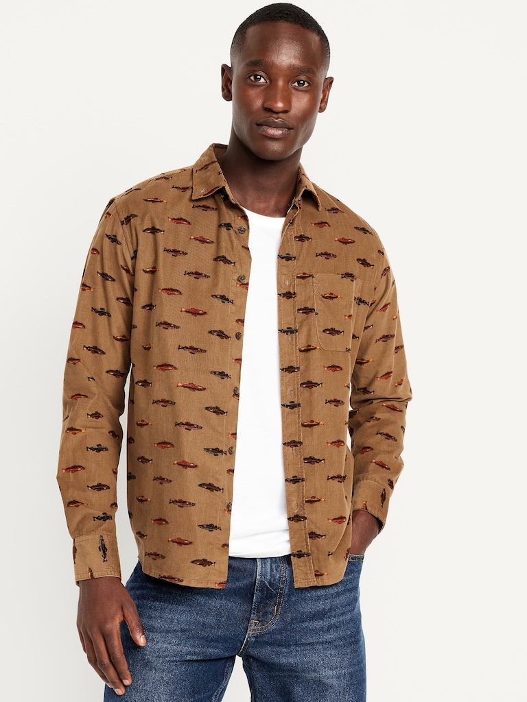 Classic Fit Everyday Printed Corduroy Shirt