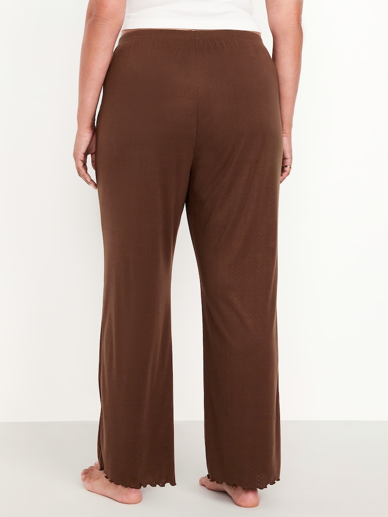 High-Waisted Cozy Rib Pajama Pants