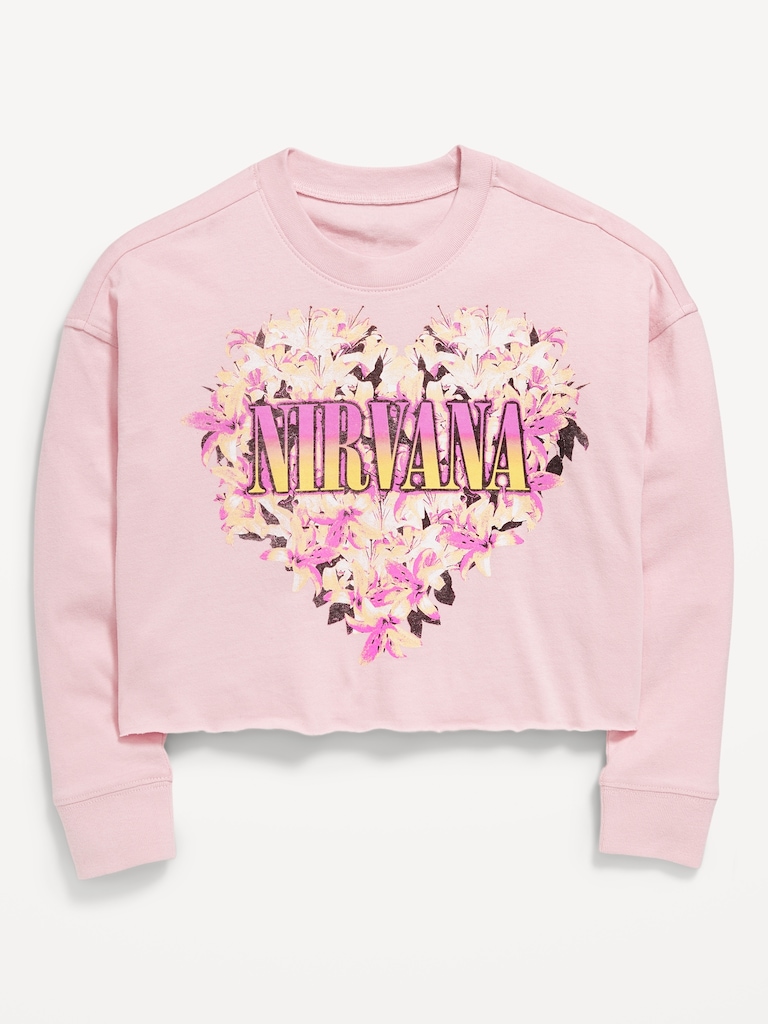 Nirvana™ Long-Sleeve Cropped T-Shirt for Girls