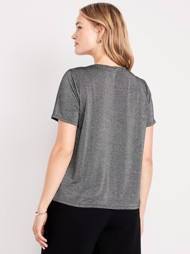 Luxe Crew-Neck Shine T-Shirt