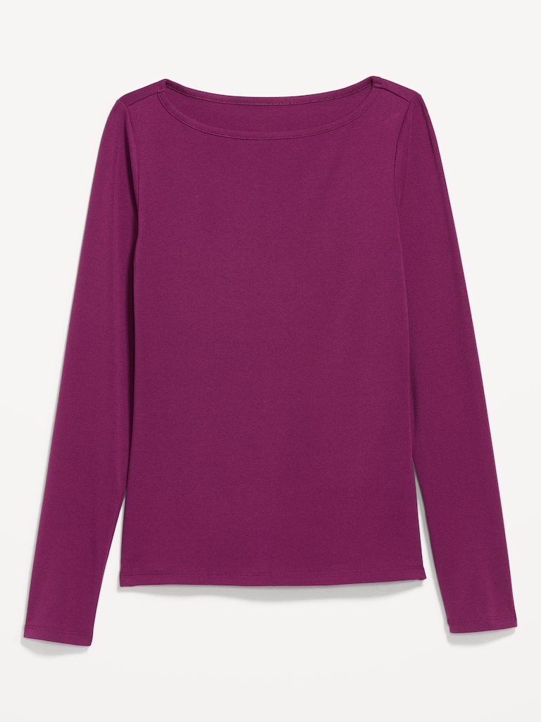 Snug Long-Sleeve Boatneck T-Shirt