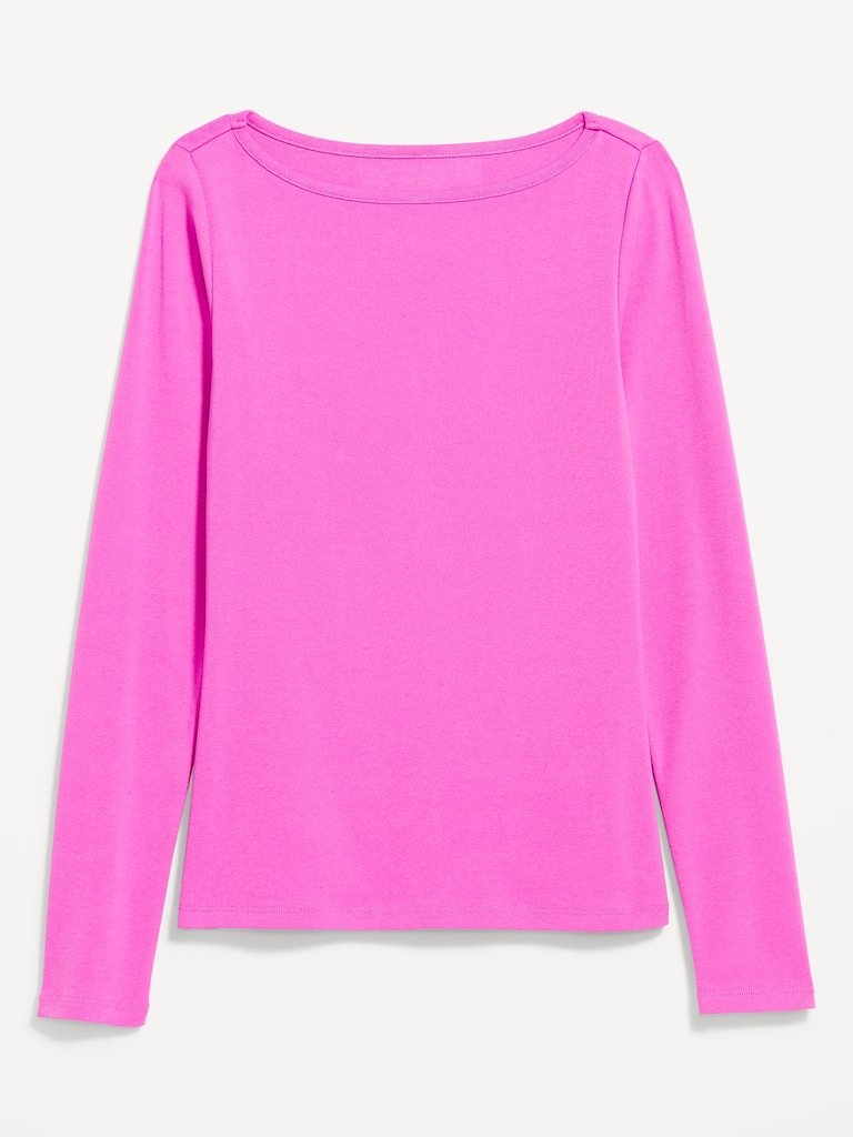 Snug Long-Sleeve Boatneck T-Shirt