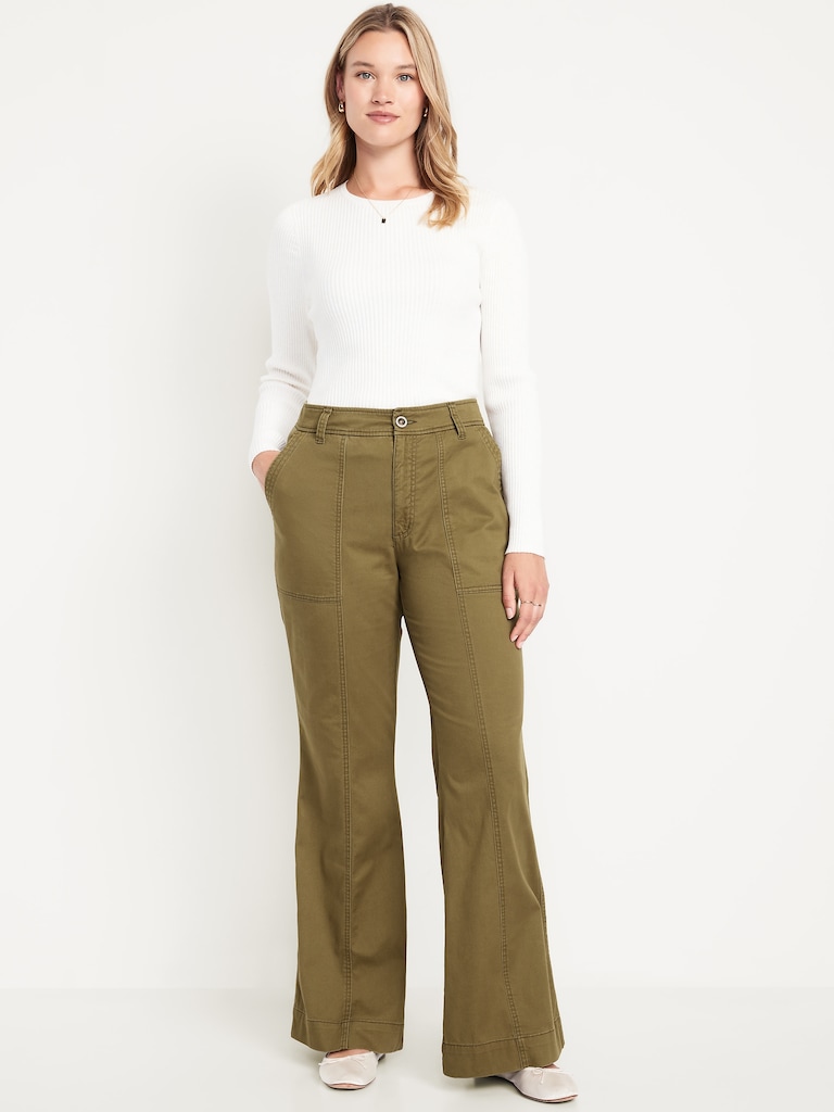 Mid-Rise Flare Pants