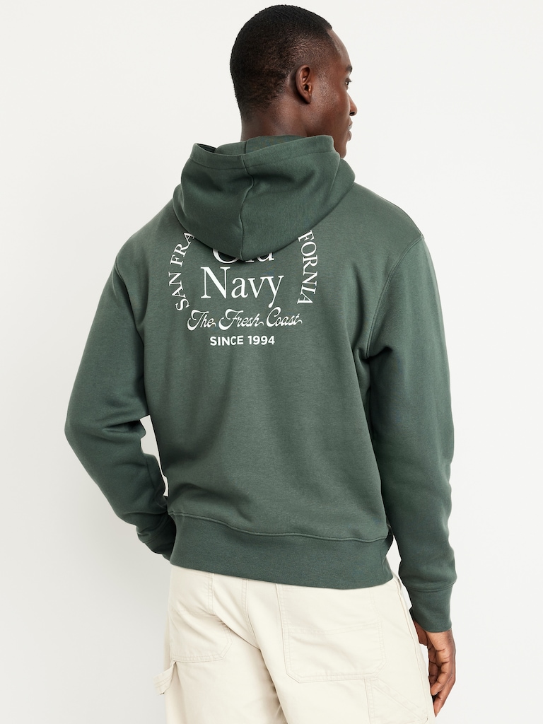 Oversized Logo Pullover Hoodie for Men